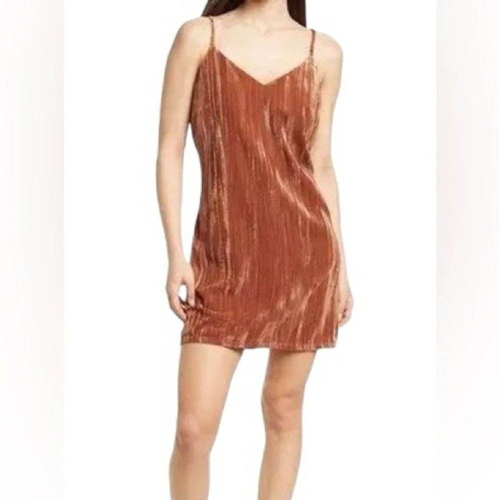 Elodie Crushed Velvet Slip Dress Womens Size Medium Boho Cocktail Party Festival